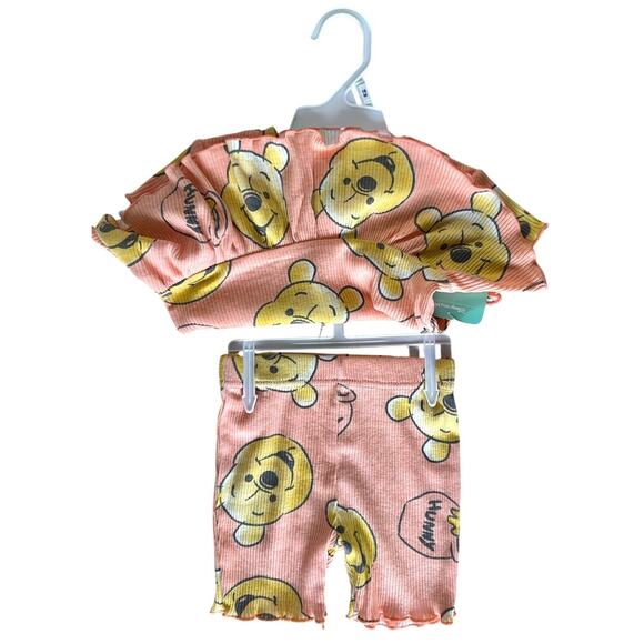 Disney Baby Winnie the Pooh Peplum Top and Shorts 2 Piece Set Size 18M Orange - Picture 4 of 5
